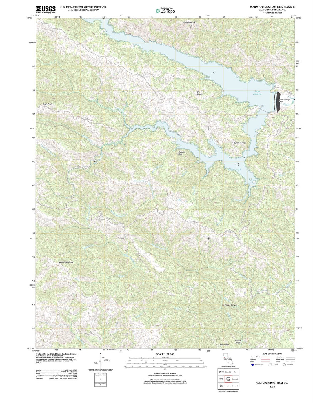 2012 Warm Springsam, CA - California - USGS Topographic Map