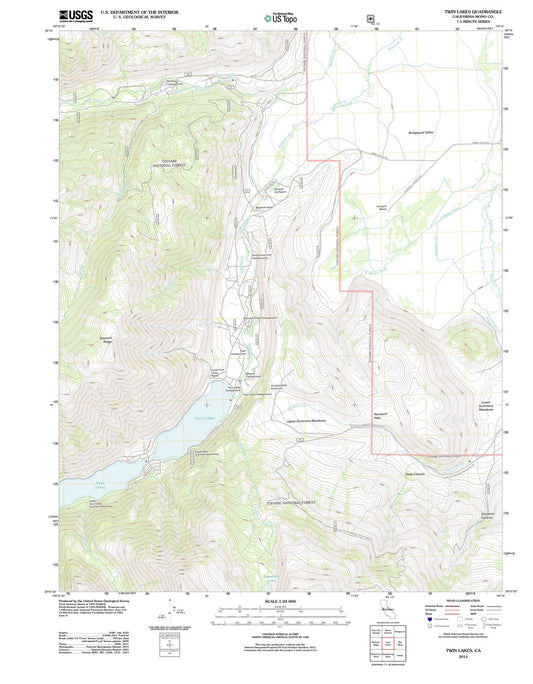 2012 Twin Lakes, CA - California - USGS Topographic Map