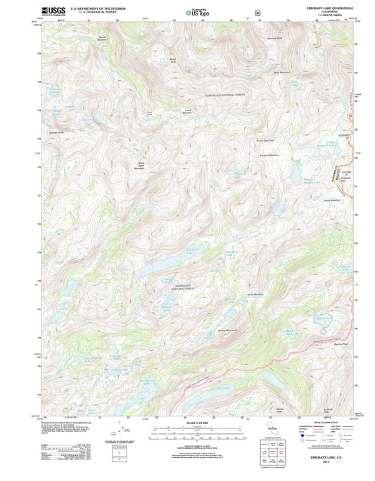 2012 Emigrant Lake, CA - California - USGS Topographic Map