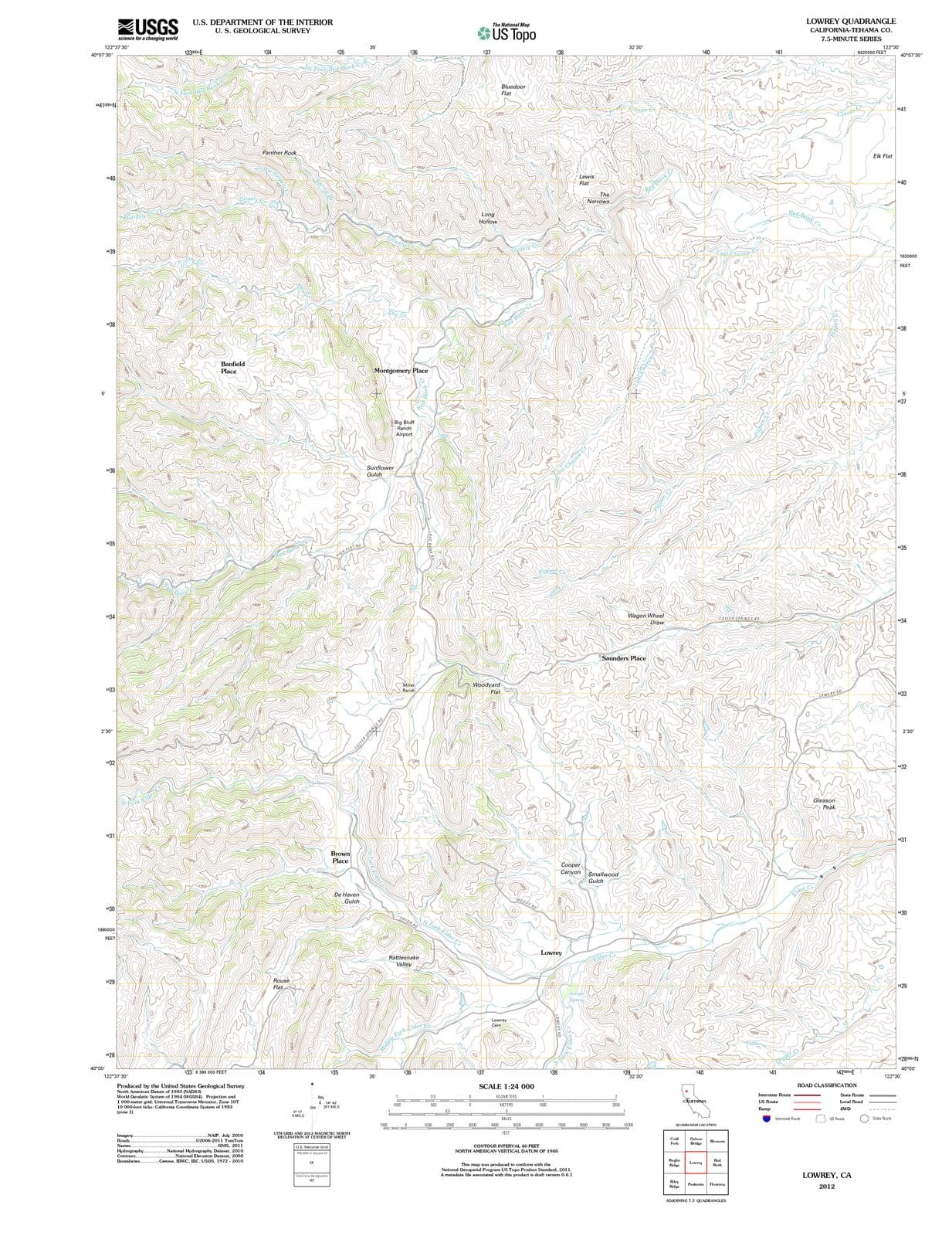 2012 Lowrey, CA - California - USGS Topographic Map