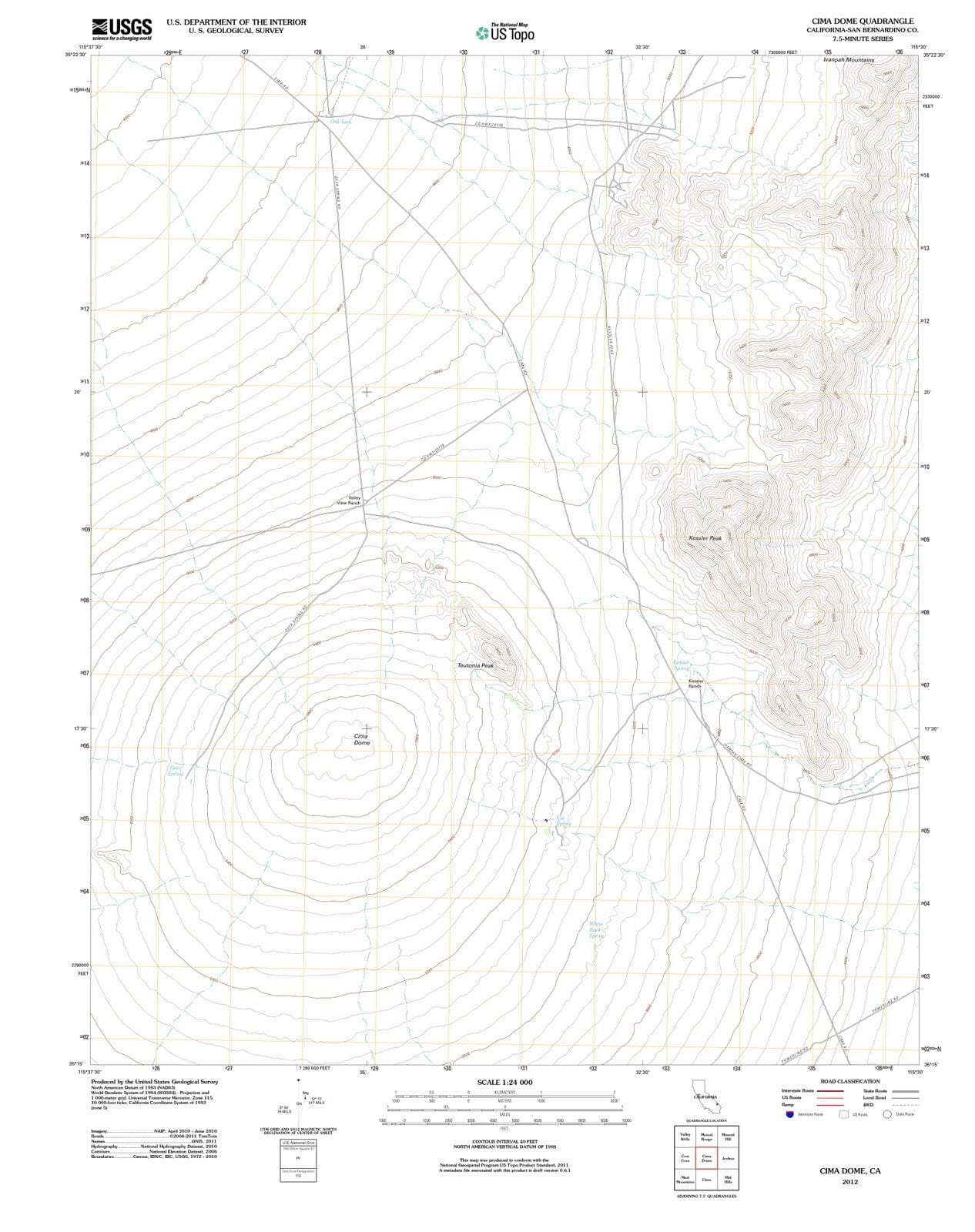 2012 Cimaome, CA - California - USGS Topographic Map