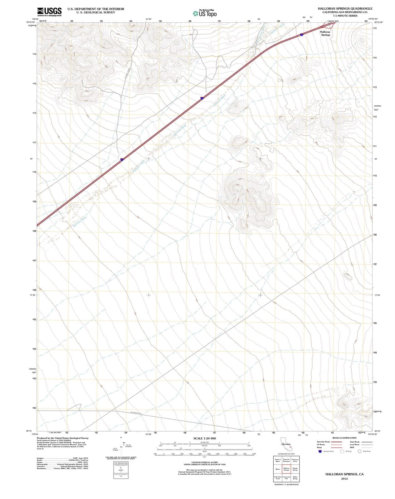 2012 Halloran Springs, CA - California - USGS Topographic Map