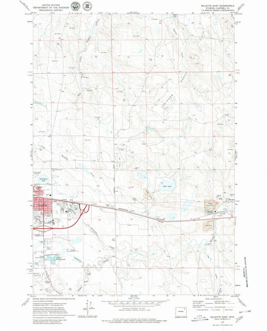 1971 Gillette, WY - Wyoming - USGS Topographic Map