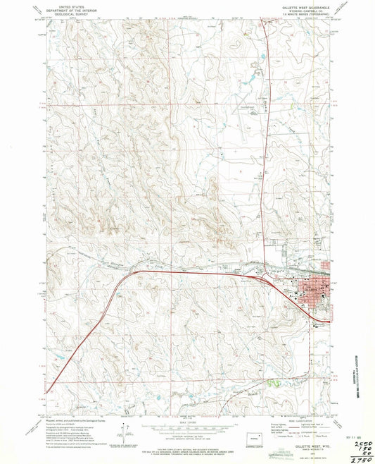 1971 Gillette, WY - Wyoming - USGS Topographic Map v2