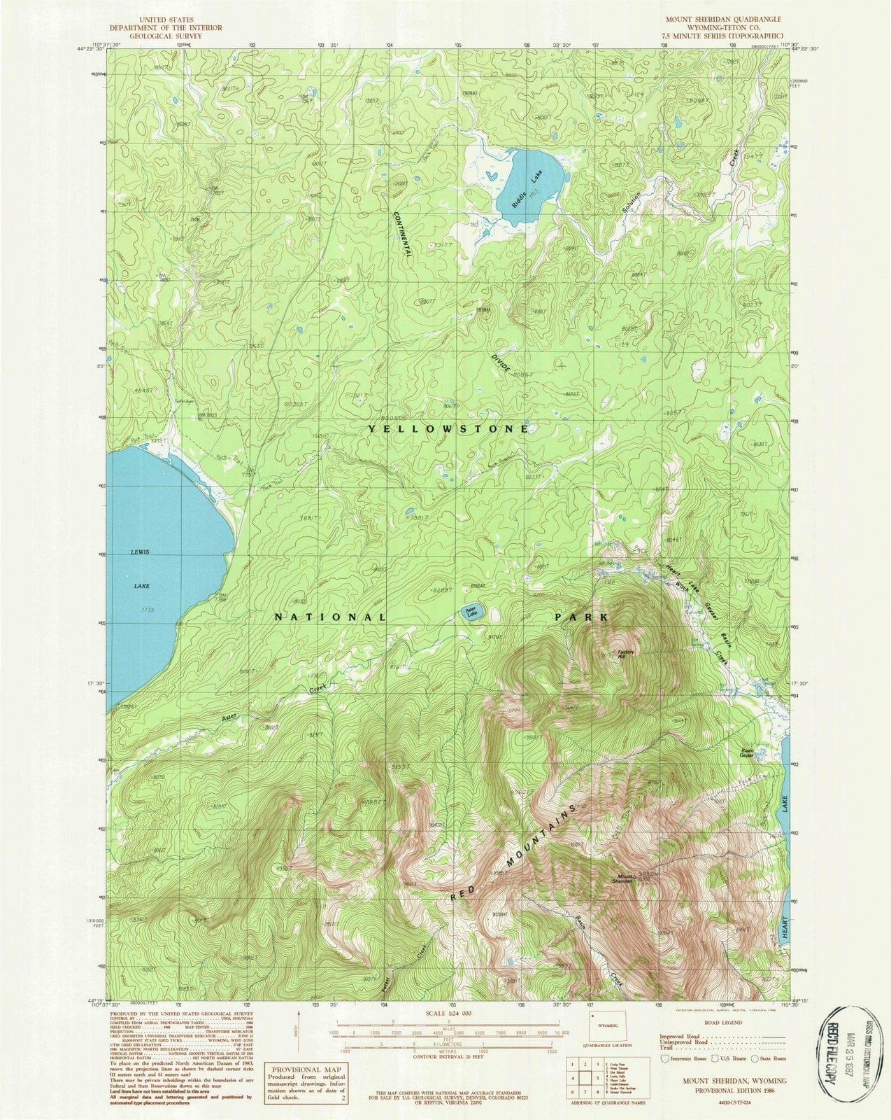 1986 Sheridan, WY - Wyoming - USGS Topographic Map