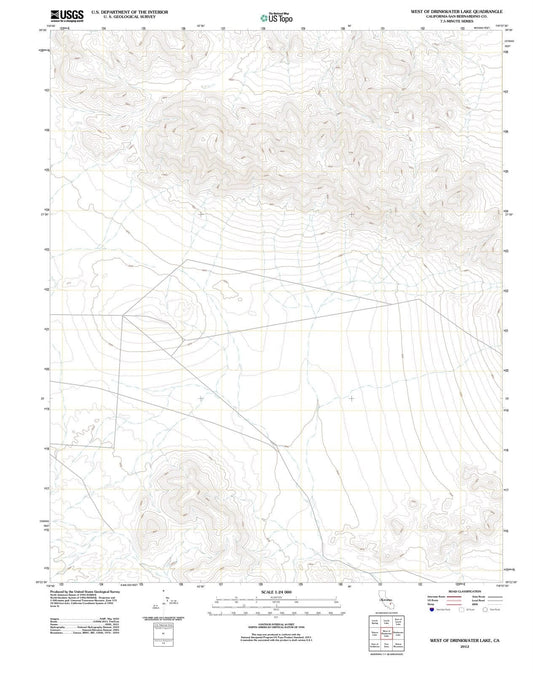 2012 West ofrinkwater Lake, CA - California - USGS Topographic Map