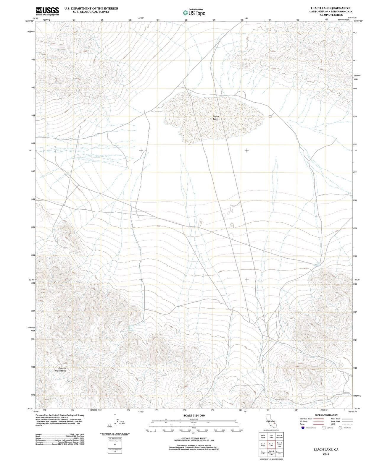 2012 Leach Lake, CA - California - USGS Topographic Map