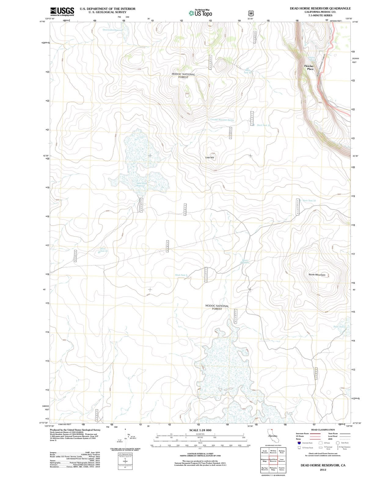 2012 Dead Horse Reservoir, CA - California - USGS Topographic Map