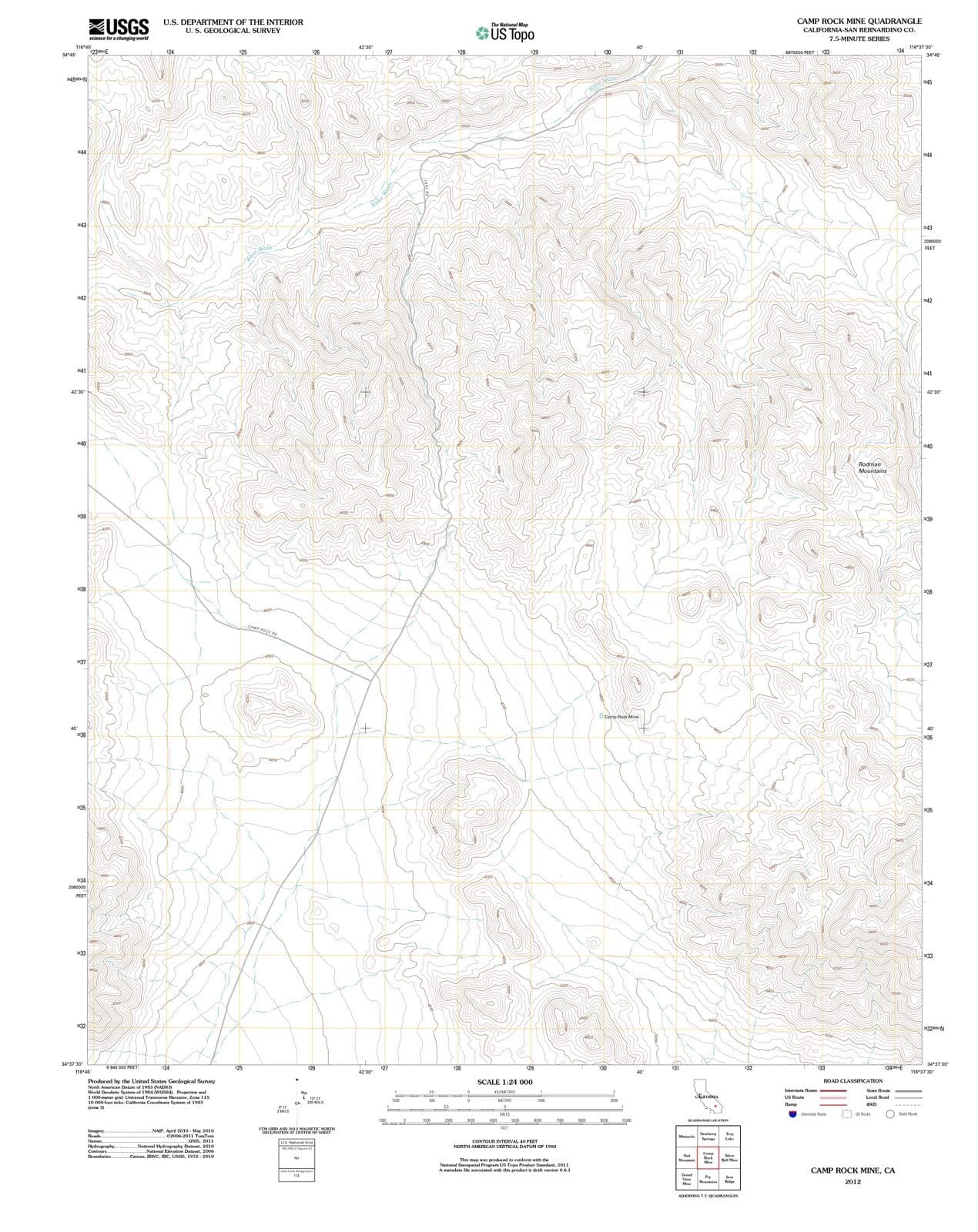 2012 Camp Rock Mine, CA - California - USGS Topographic Map