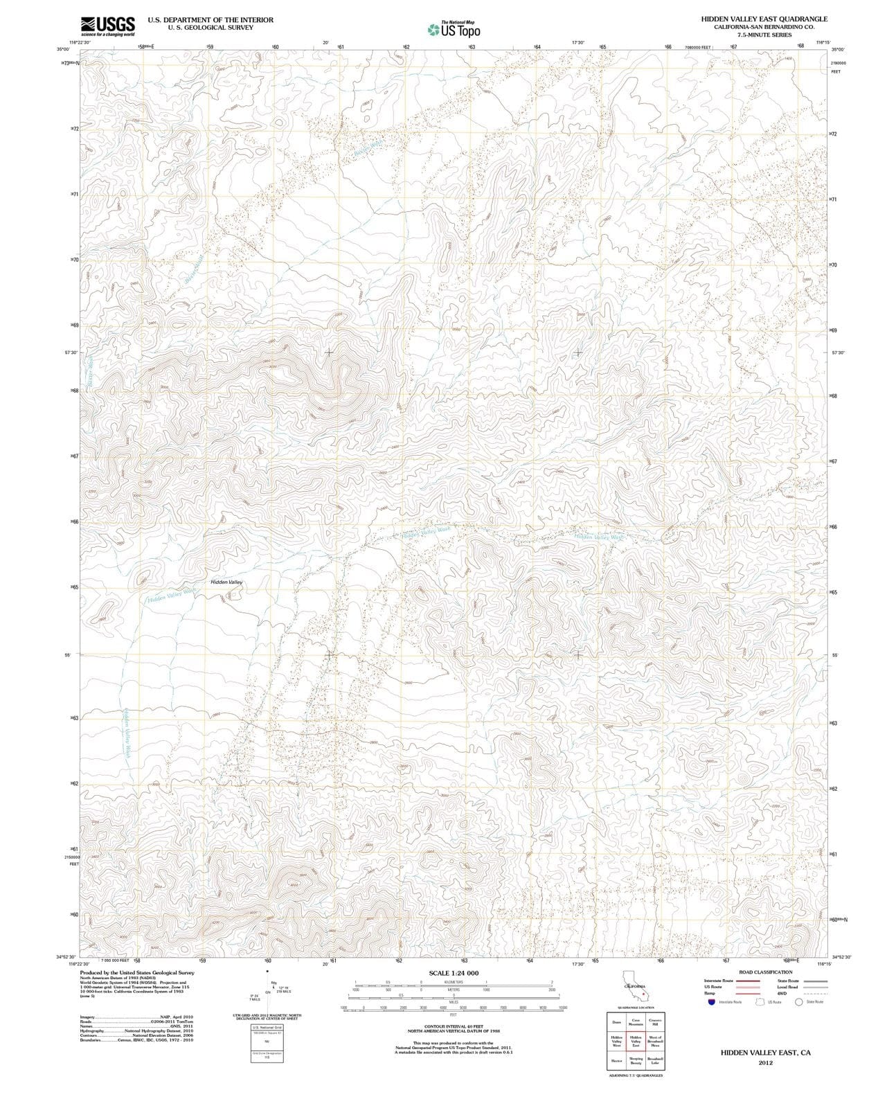 2012 Hidden Valley East, CA - California - USGS Topographic Map