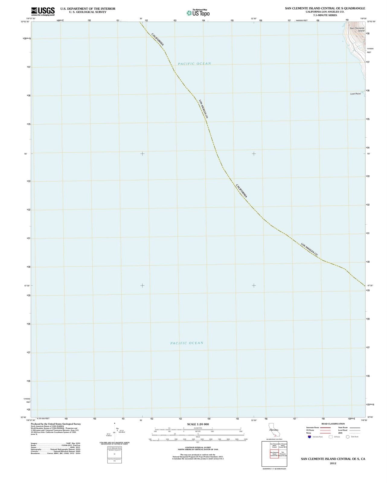 2012 San Clemente Island Central OE S, CA - California - USGS Topographic Map