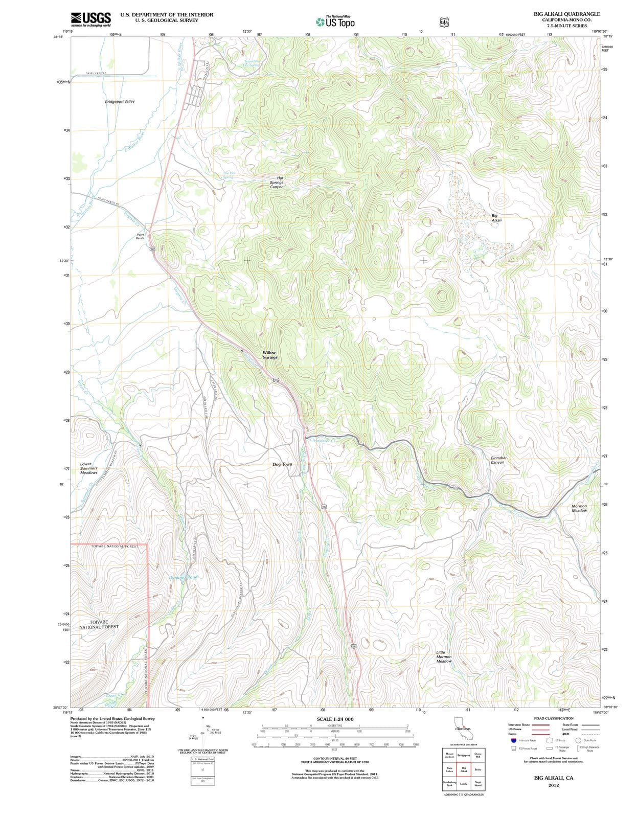 2012 Big Alkali, CA - California - USGS Topographic Map