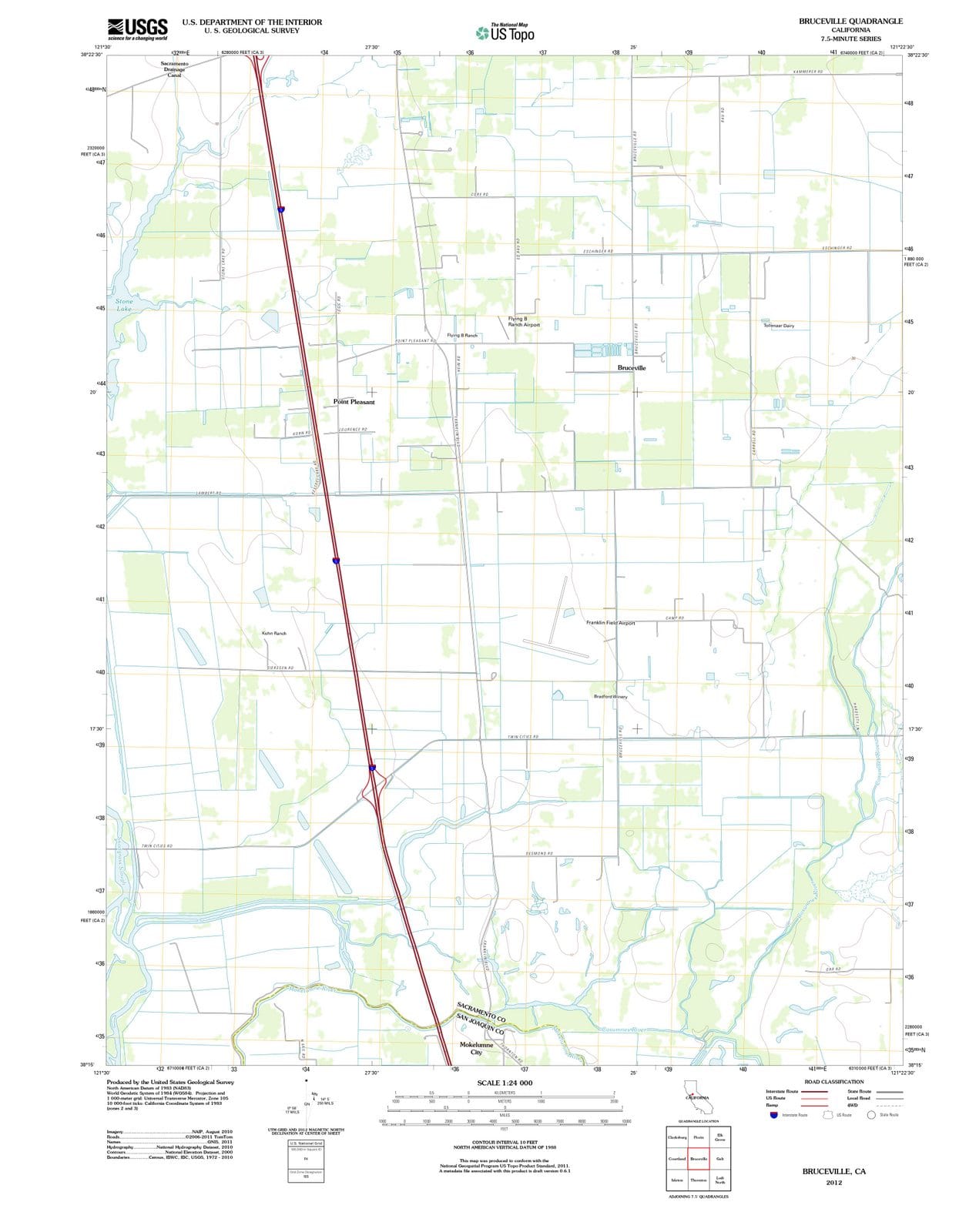 2012 Bruceville, CA - California - USGS Topographic Map