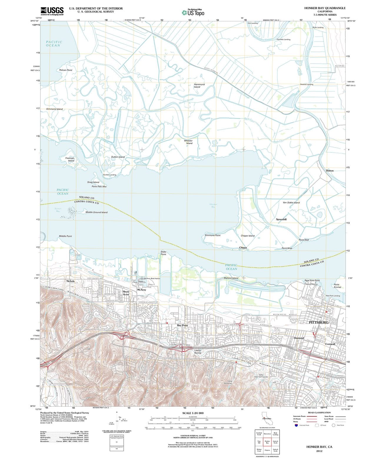 2012 Honker Bay, CA - California - USGS Topographic Map