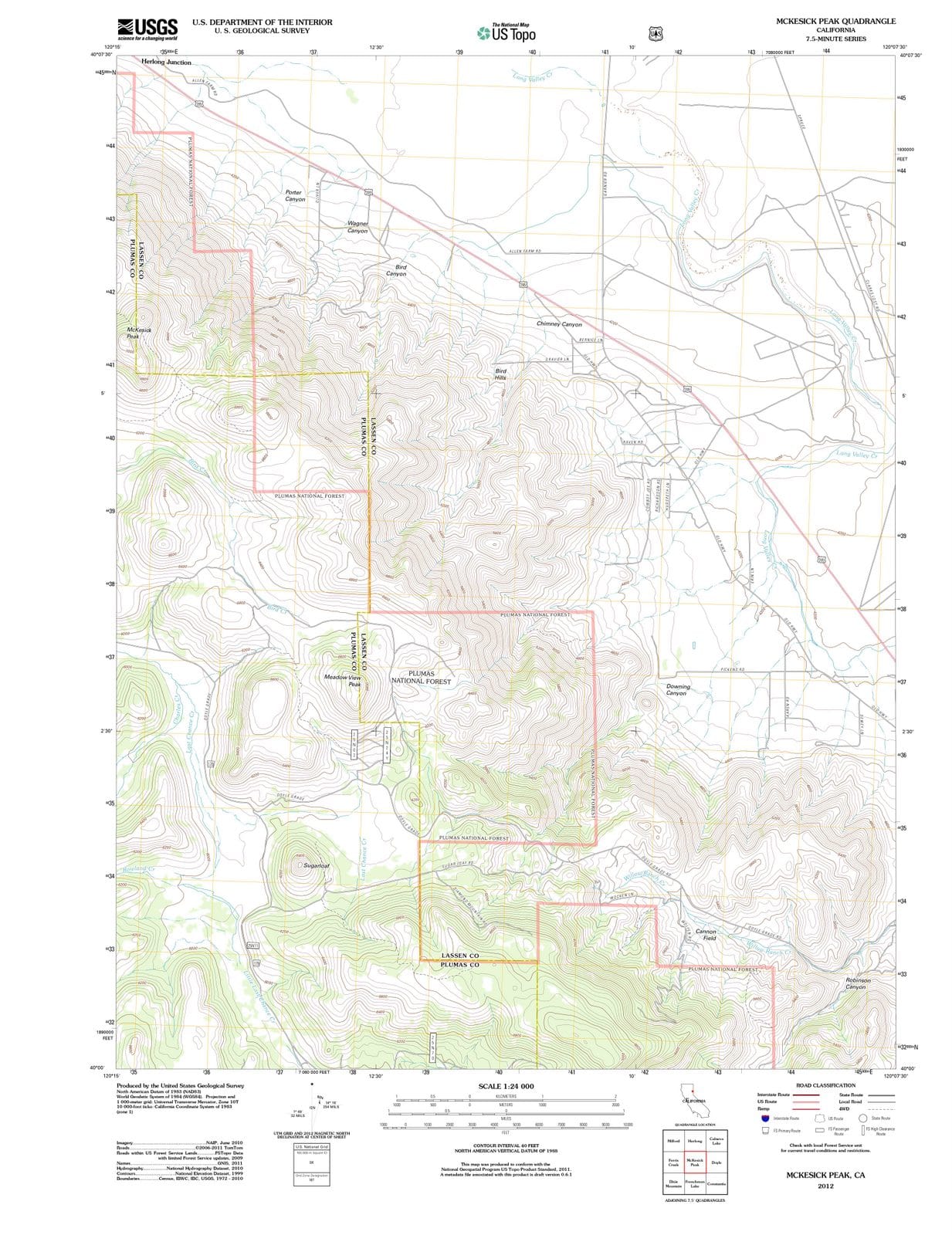 2012 McKesick Peak, CA - California - USGS Topographic Map