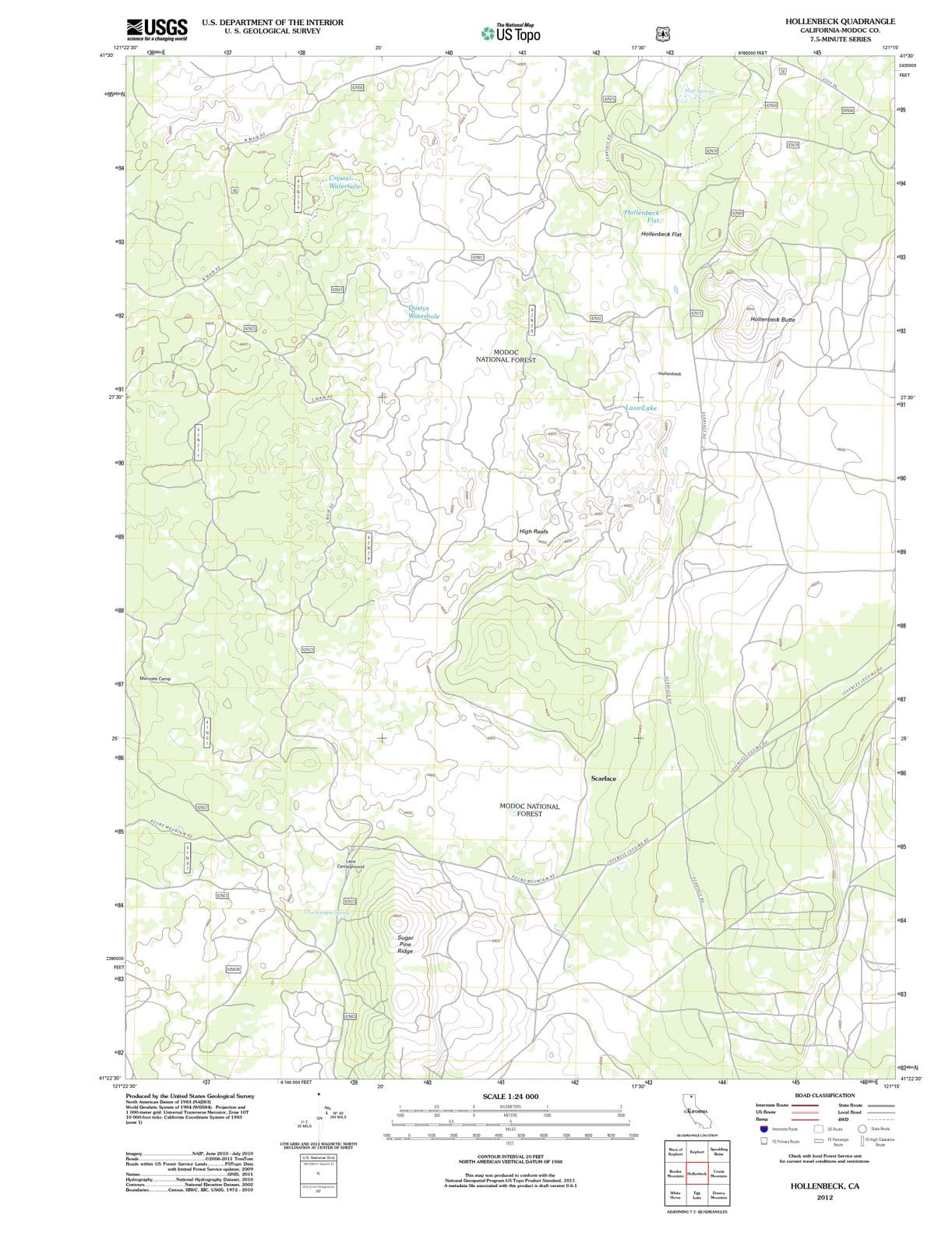 2012 Hollenbeck, CA - California - USGS Topographic Map