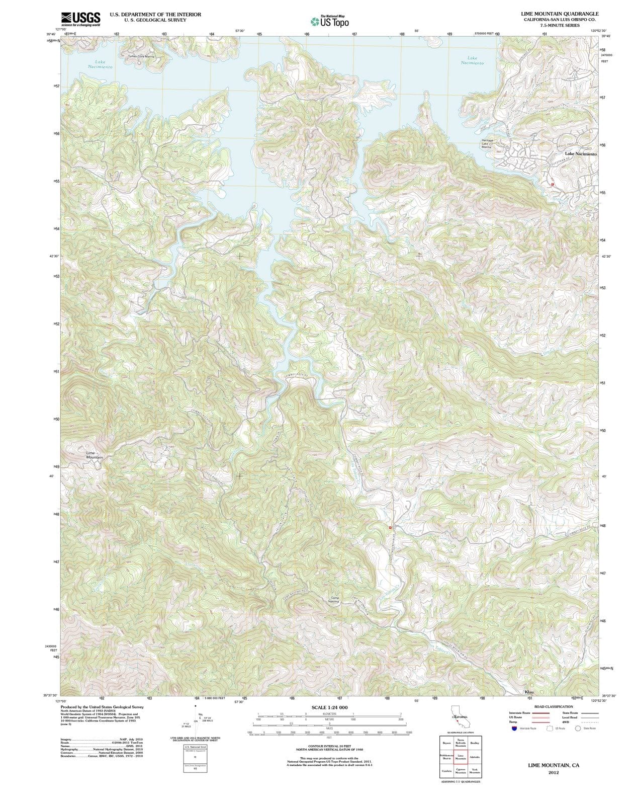 2012 Lime Mountain, CA - California - USGS Topographic Map