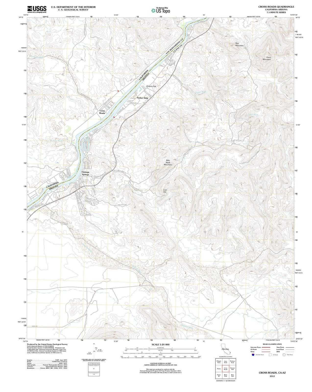 2012 Cross Roads, CA - California - USGS Topographic Map