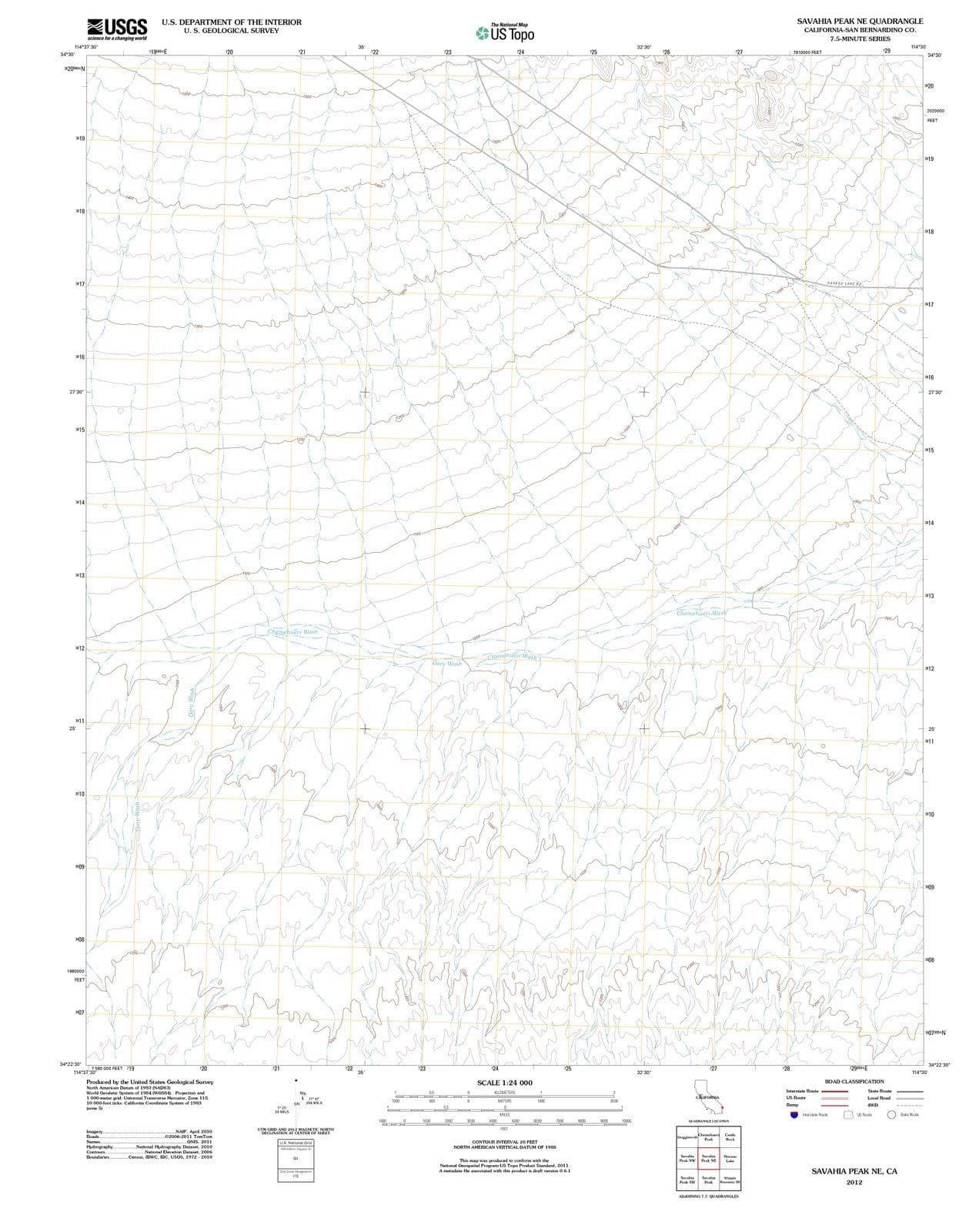 2012 Savahia Peak, CA - California - USGS Topographic Map v2