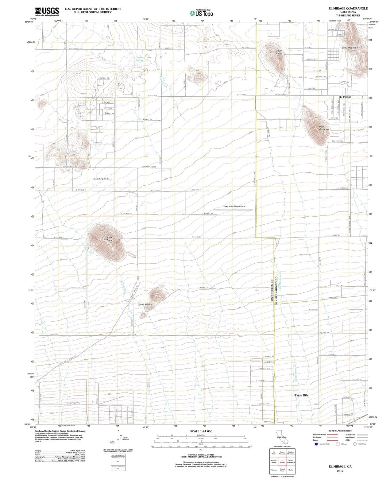 2012 El Mirage, CA - California - USGS Topographic Map
