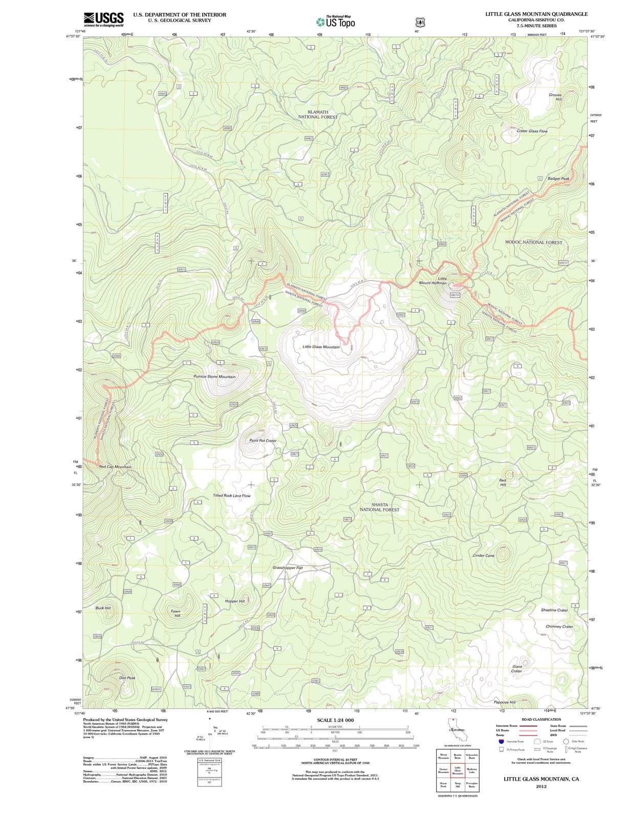 2012 Little Glass Mountain, CA - California - USGS Topographic Map