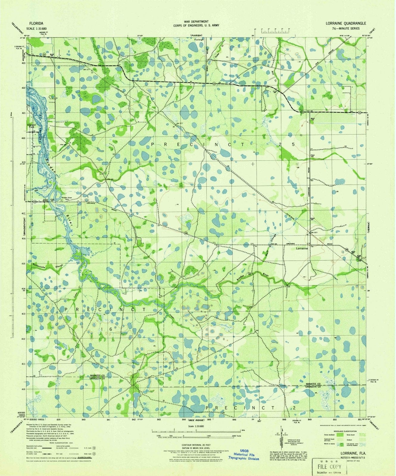 1944 Lorraine, FL - Florida - USGS Topographic Map