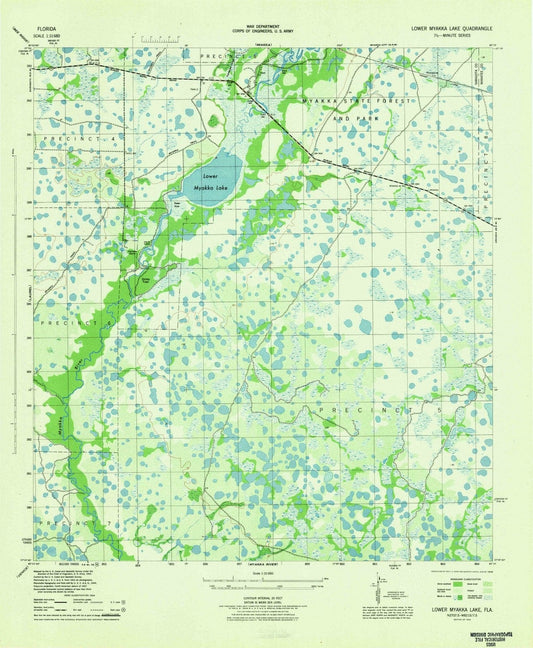 1944 Lower Myakka Lake, FL - Florida - USGS Topographic Map