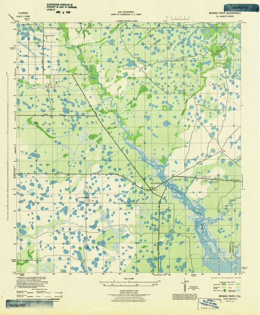 1944 Myakka River, FL - Florida - USGS Topographic Map