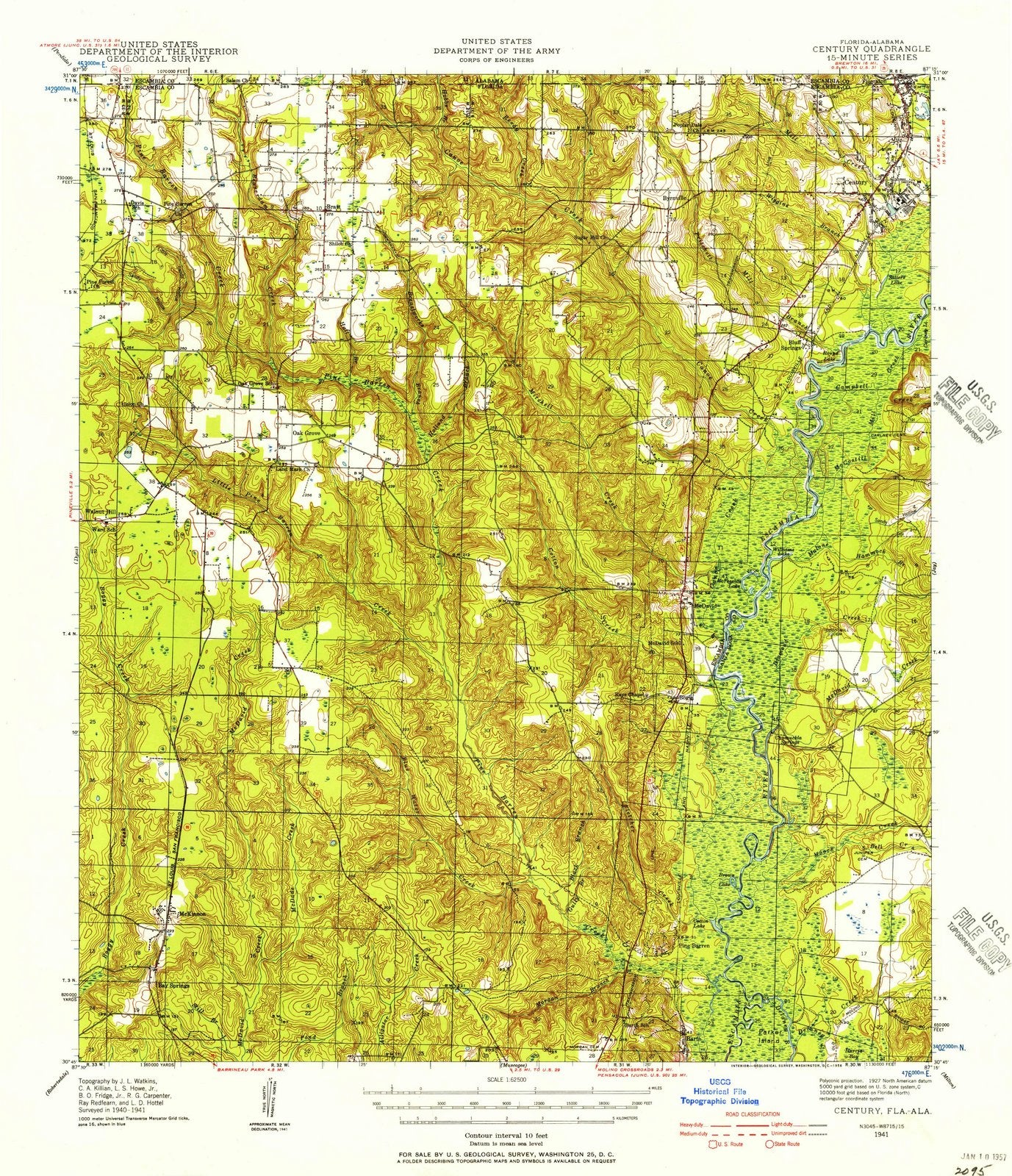 1941 Century, FL - Florida - USGS Topographic Map