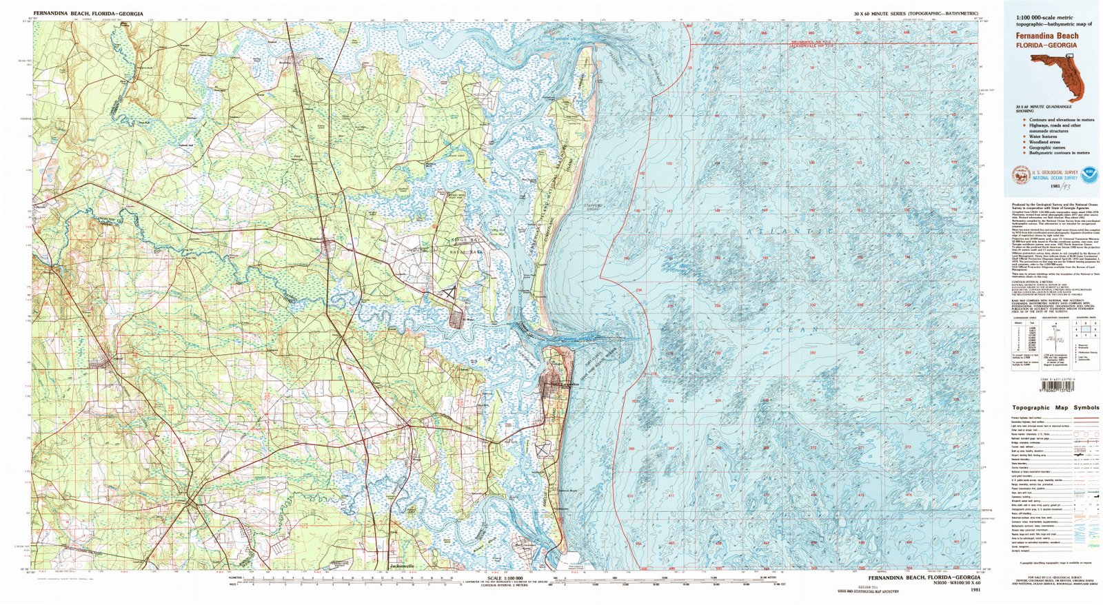 1981 Fernandina Beach, FL - Florida - USGS Topographic Map