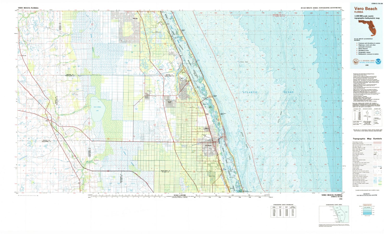 1985 Vero Beach, FL - Florida - USGS Topographic Map