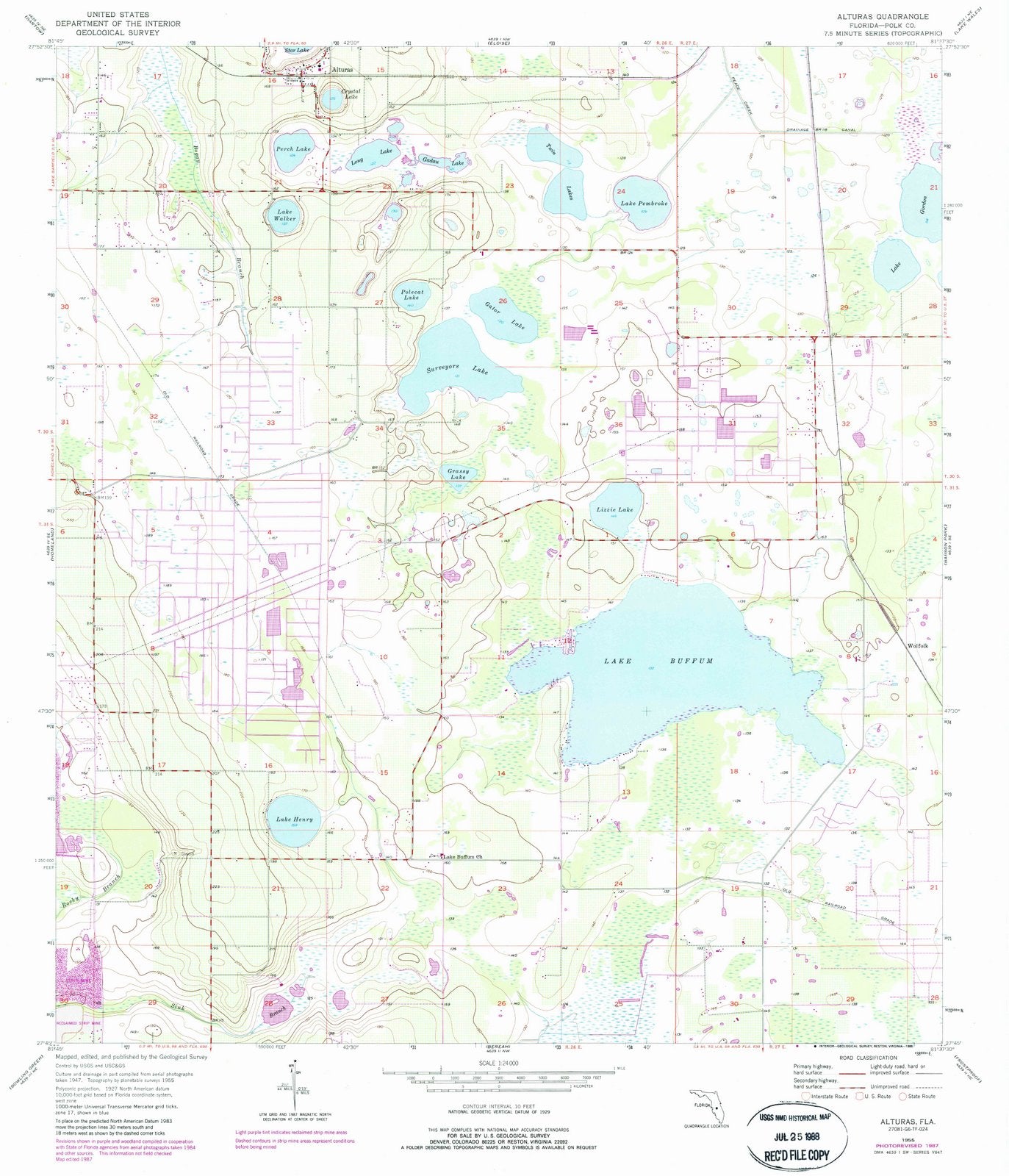 1955 Alturas, FL - Florida - USGS Topographic Map