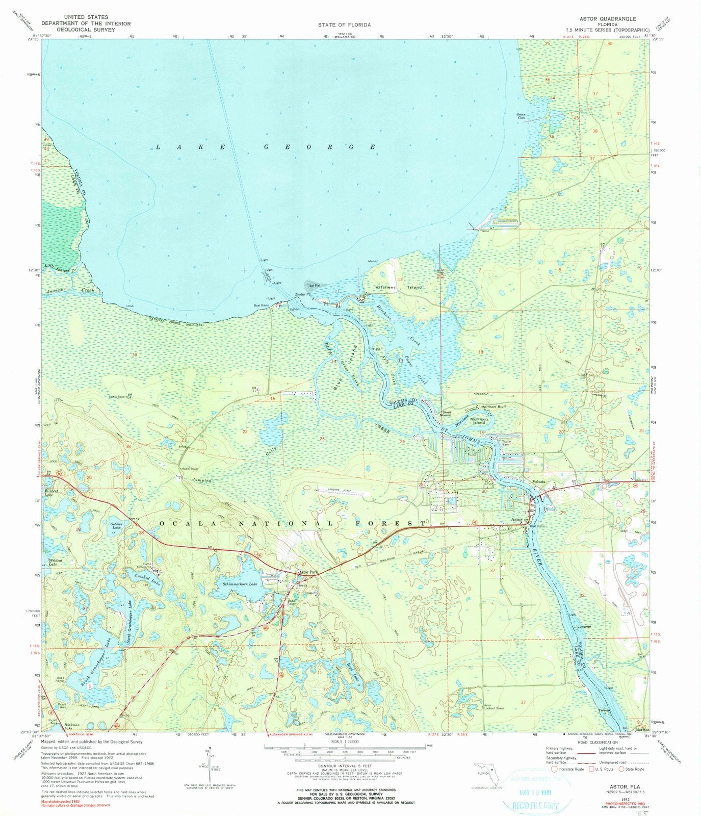 1972 Astor, FL - Florida - USGS Topographic Map