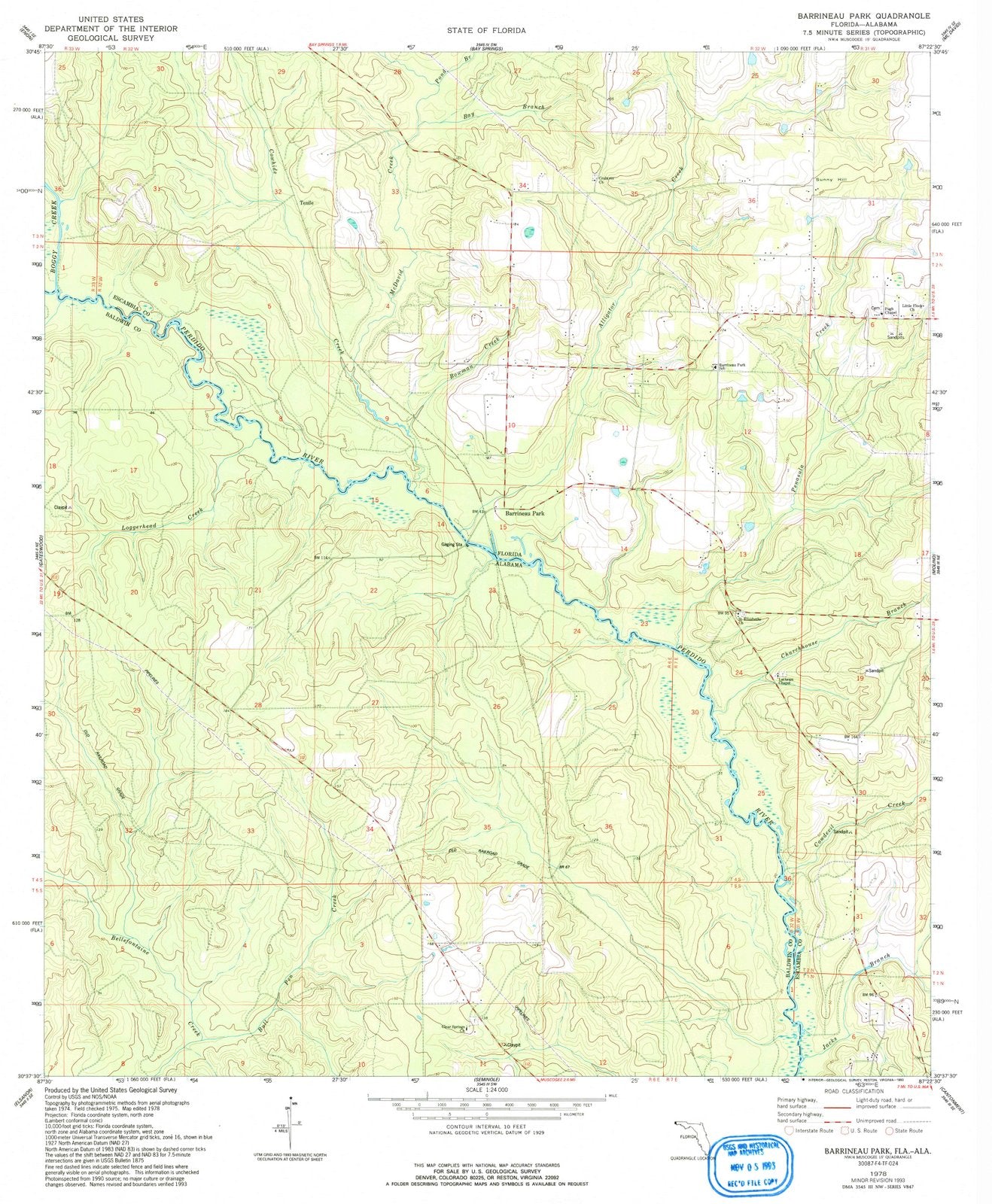1978 Barrineau Park, FL - Florida - USGS Topographic Map