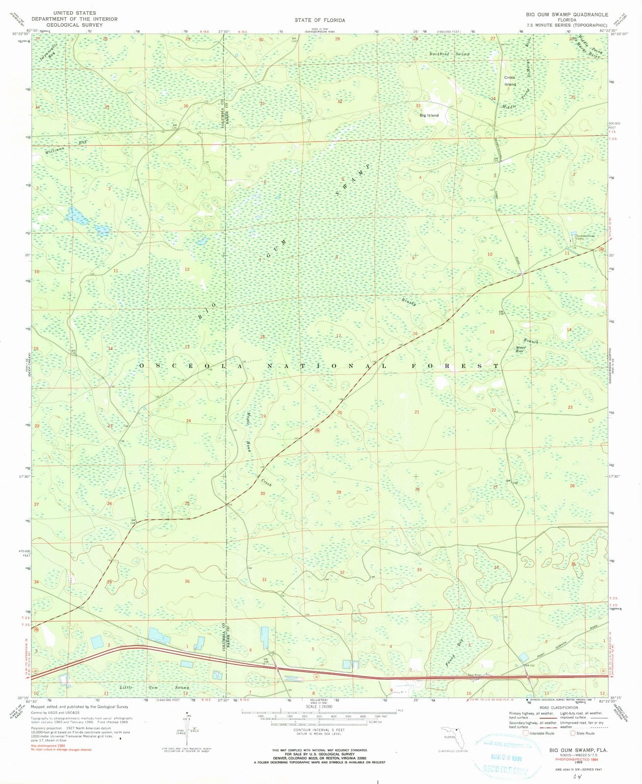 1969 Big Gumamp, FL - Florida - USGS Topographic Map