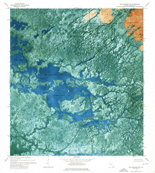 1973 Big Lostmans Bay, FL - Florida - USGS Topographic Map