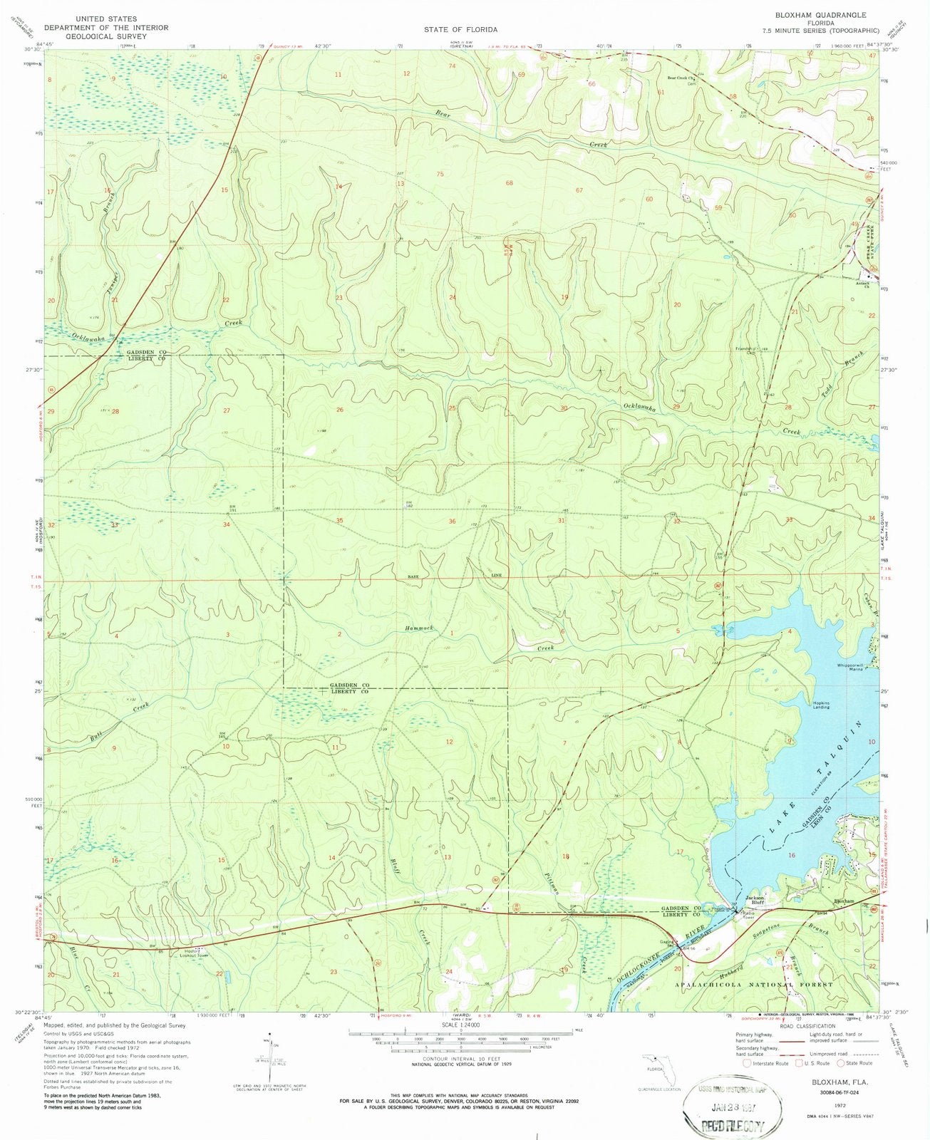 1972 Bloxham, FL - Florida - USGS Topographic Map