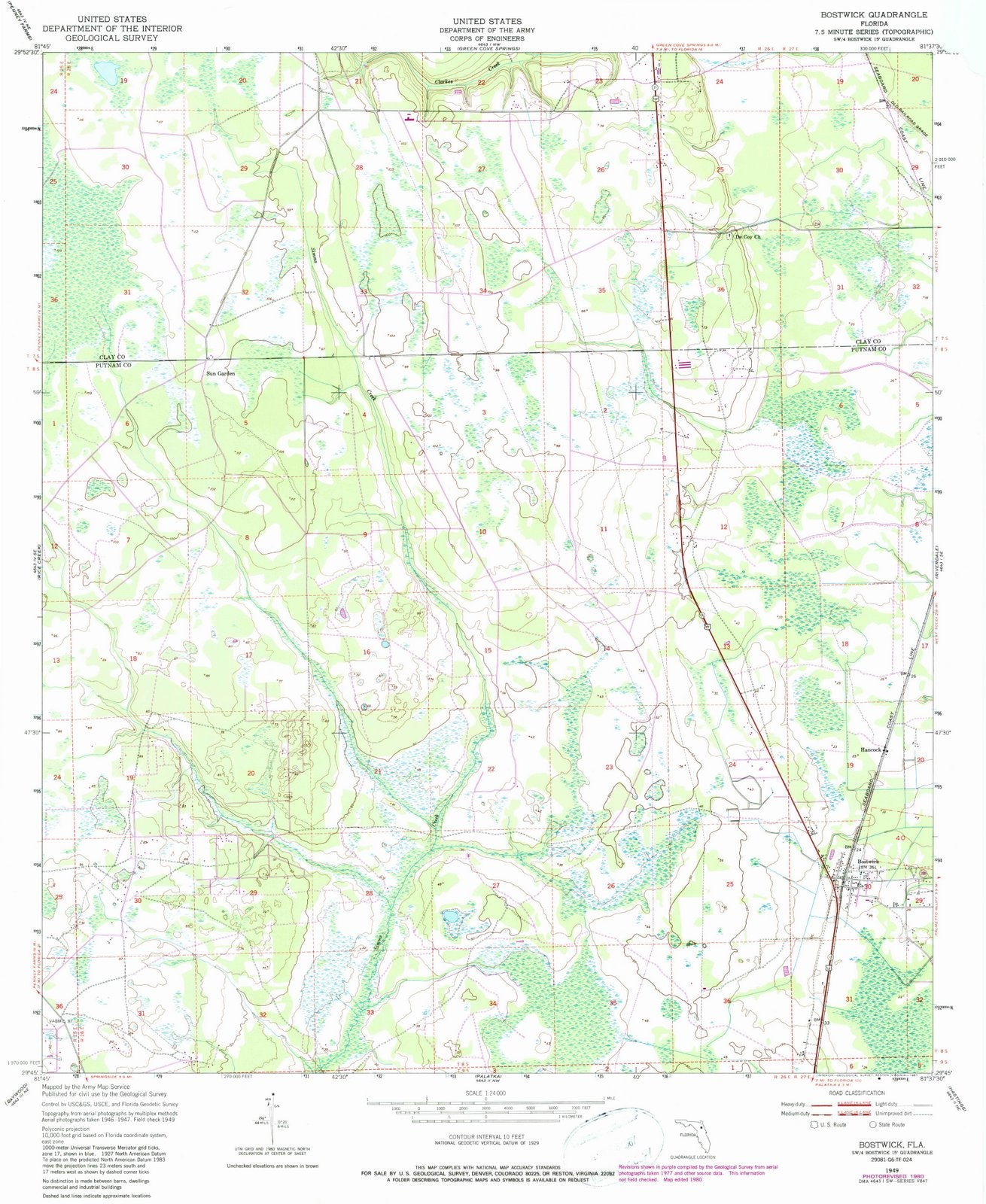 1949 Bostwick, FL - Florida - USGS Topographic Map v2