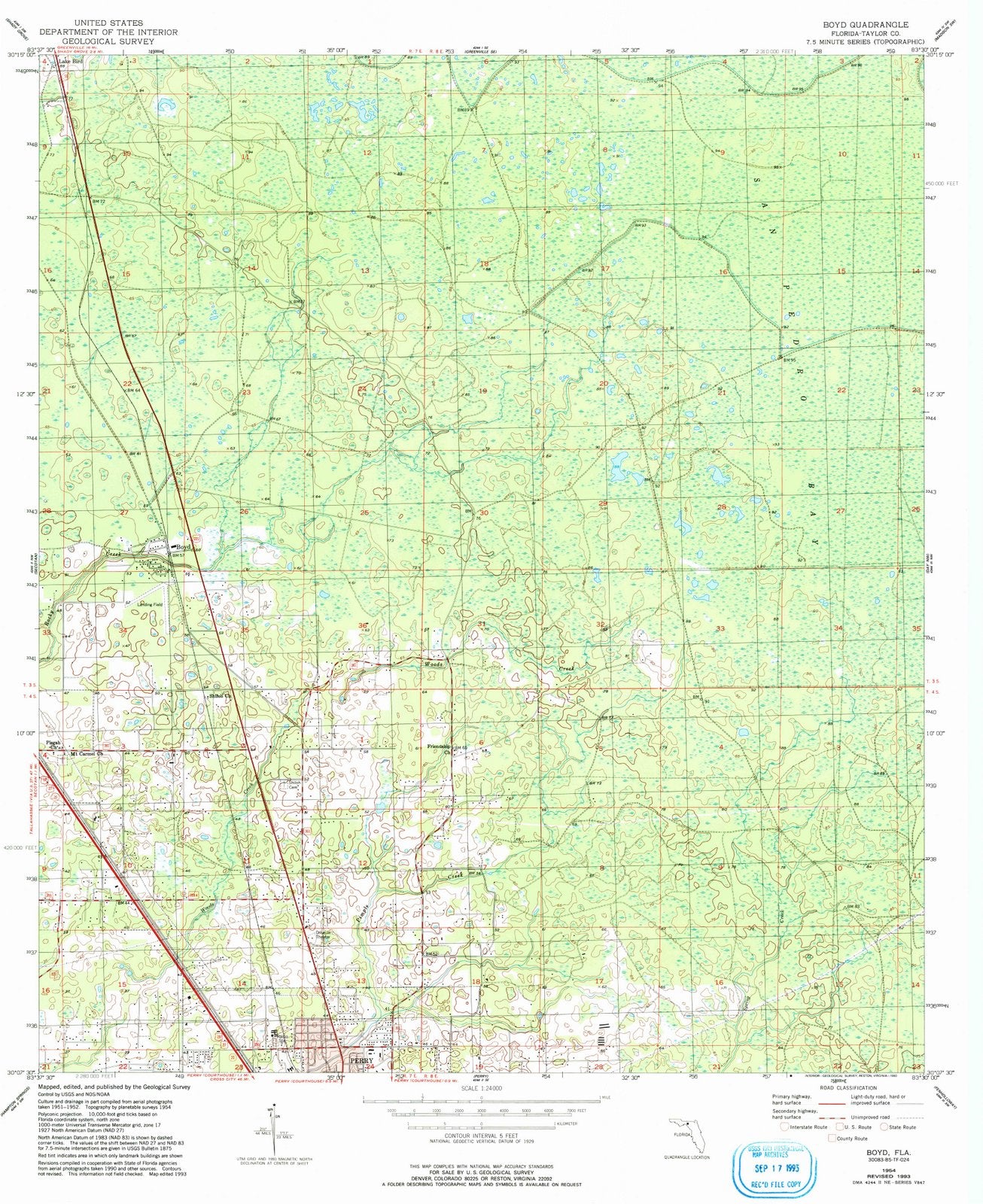 1954 Boyd, FL - Florida - USGS Topographic Map
