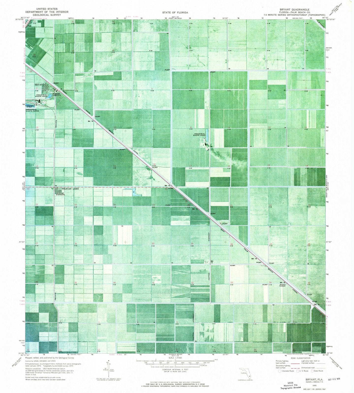 1970 Bryant, FL - Florida - USGS Topographic Map
