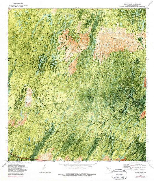 1972 Burns Lake, FL - Florida - USGS Topographic Map