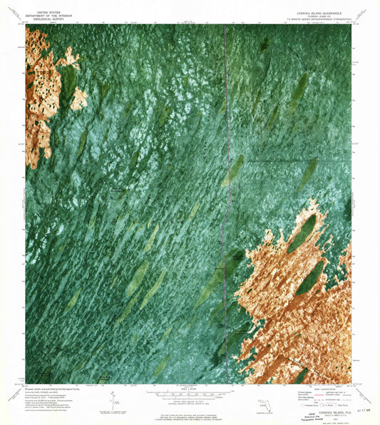 1972 Chekika Island, FL - Florida - USGS Topographic Map