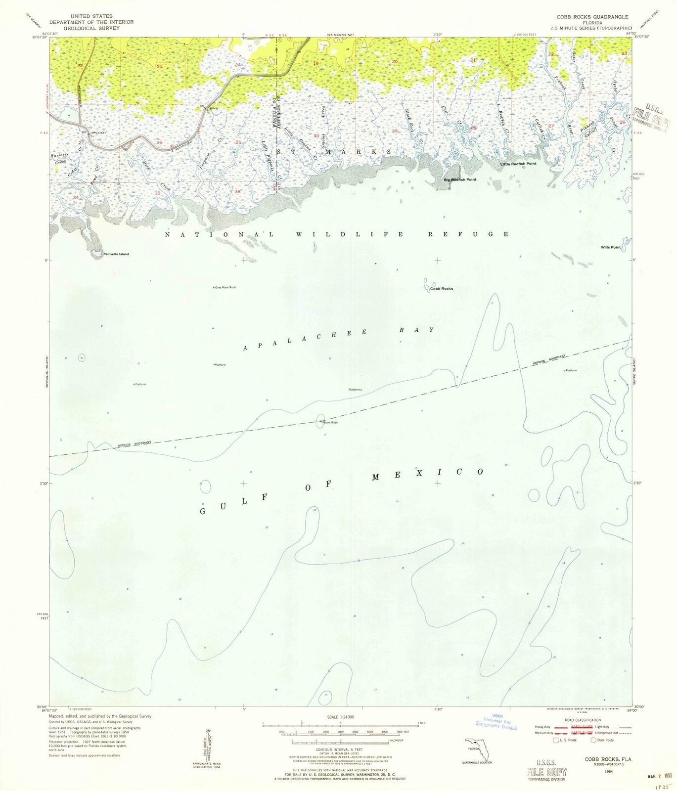 1954 Cobb Rocks, FL - Florida - USGS Topographic Map