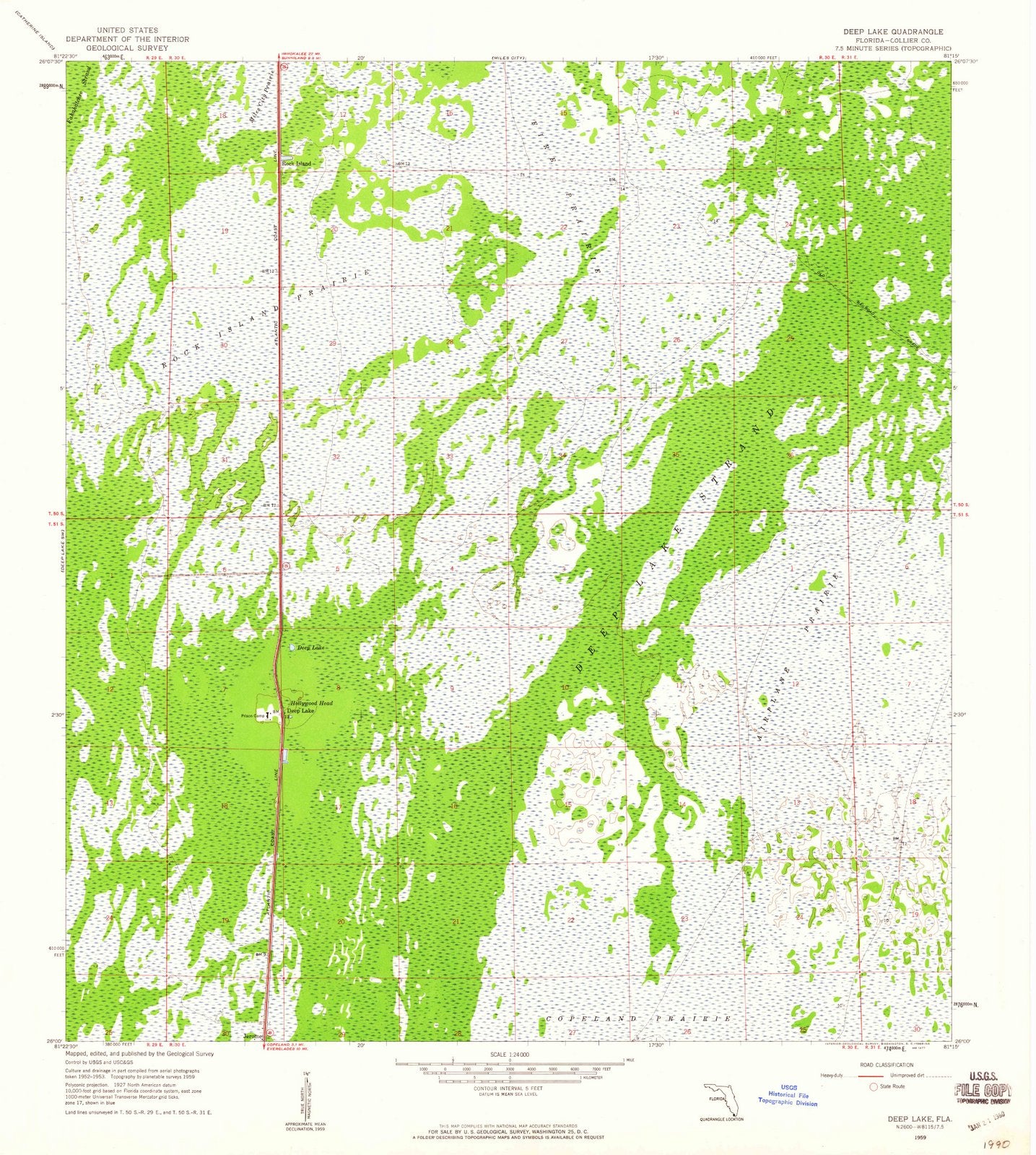 1959 Deep Lake, FL - Florida - USGS Topographic Map v2