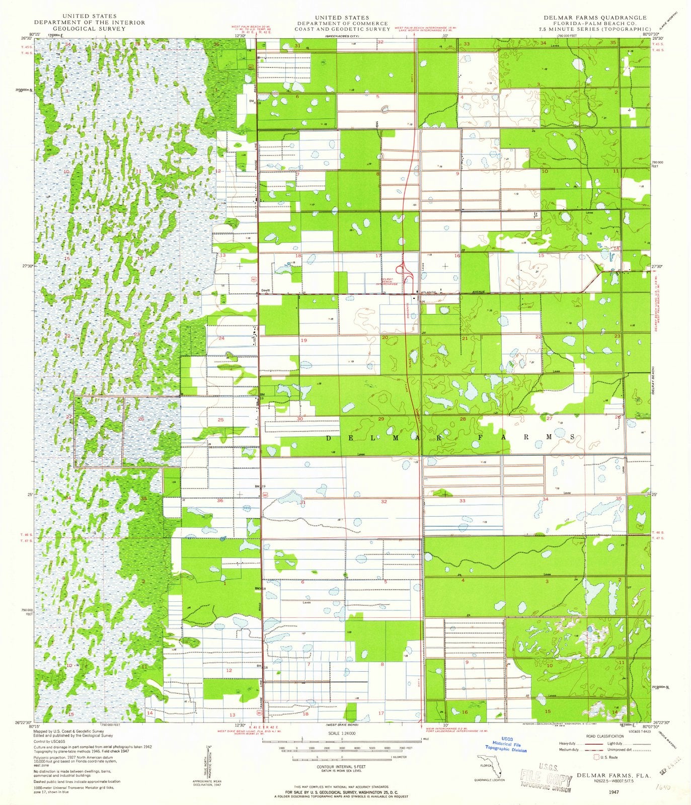 1947 Delmar Farms, FL - Florida - USGS Topographic Map