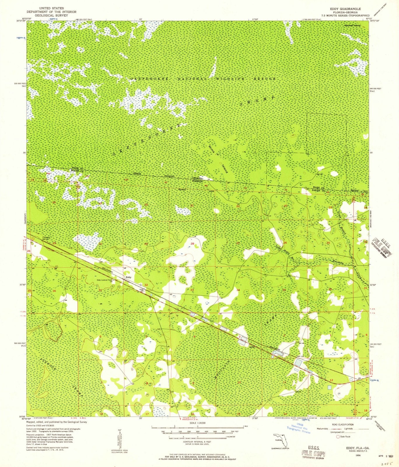 1956 Eddy, FL - Florida - USGS Topographic Map