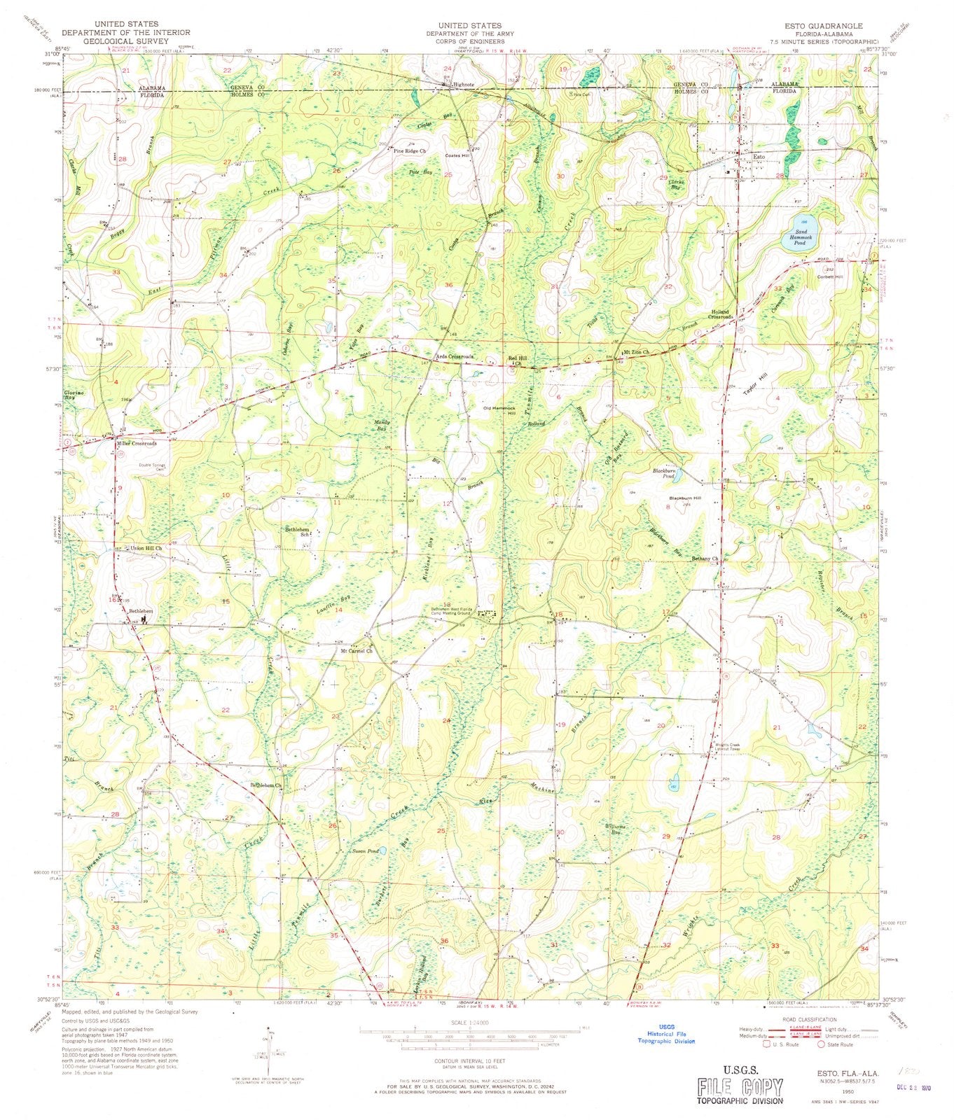 1950 Esto, FL - Florida - USGS Topographic Map