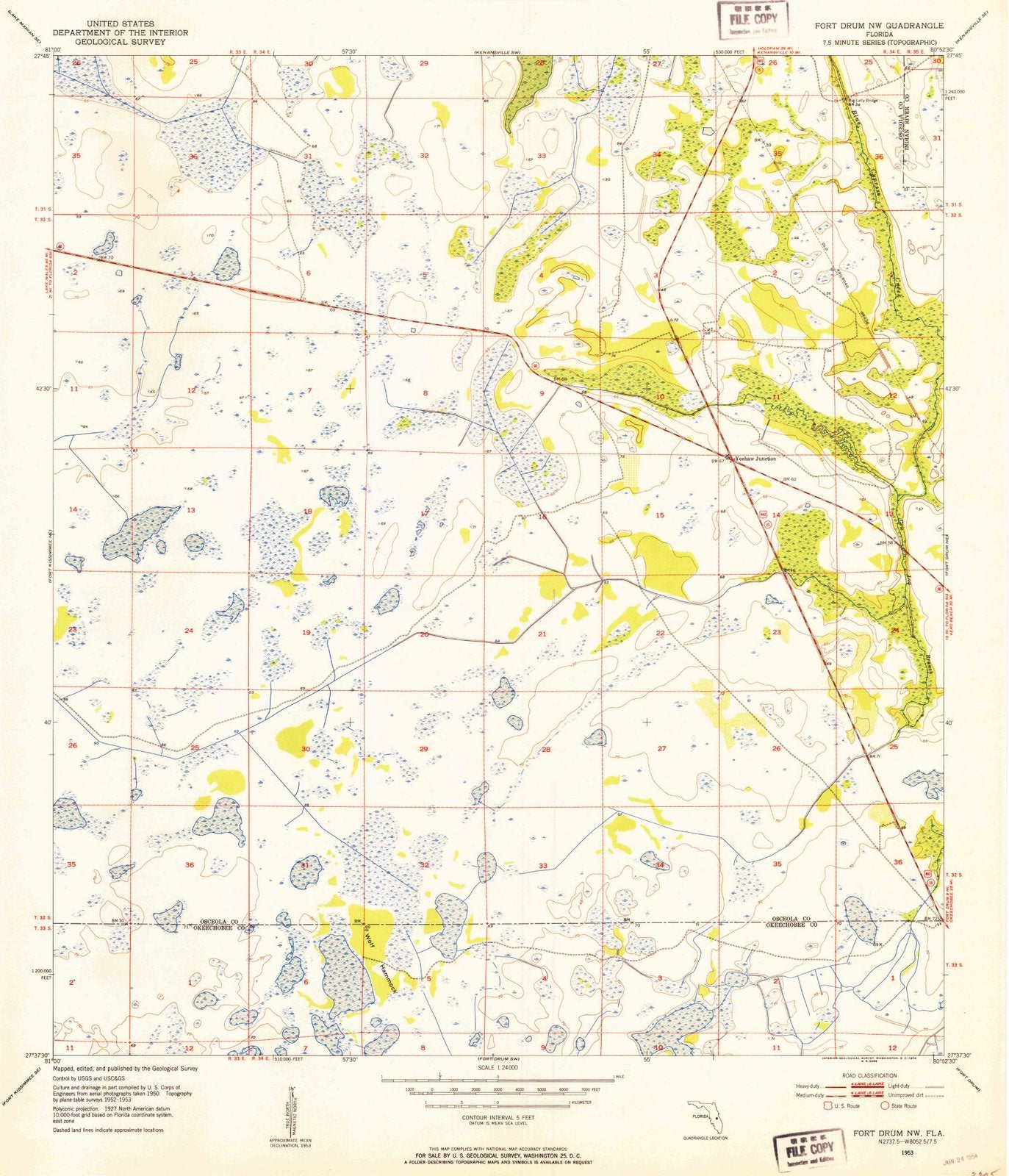 1953 Fortrum, FL - Florida - USGS Topographic Map v2
