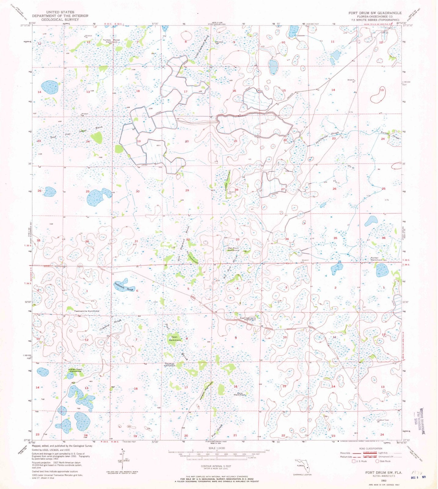 1953 Fortrum, FL - Florida - USGS Topographic Map v3