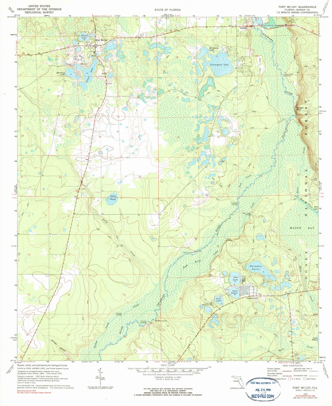 1970 Fort Mc Coy, FL - Florida - USGS Topographic Map